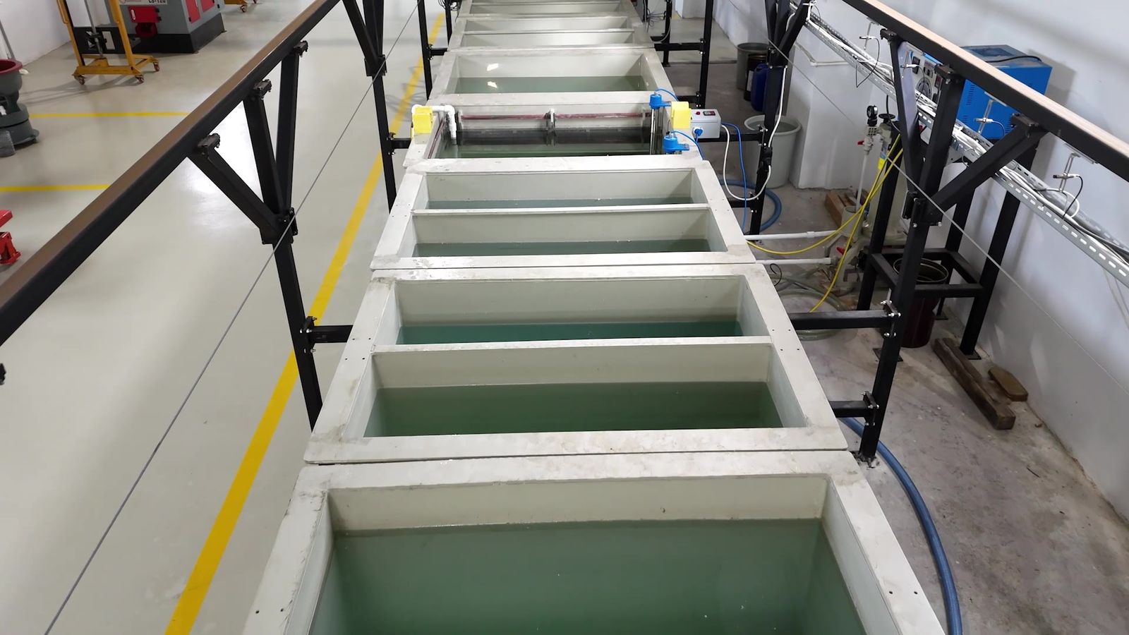 Electroplating tanks seen from above